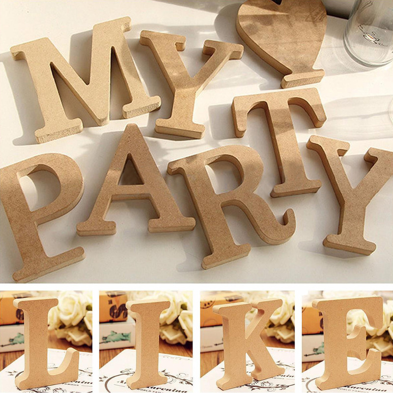 Wholesale English Letters Wedding Props and Ornaments Wooden Simple Crafts DIY Letters Home Decoration Ornaments