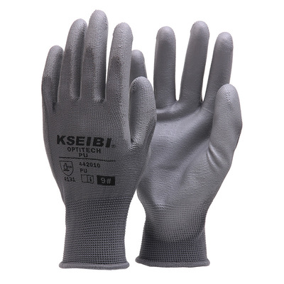 wholesale 13 Nylon Needle PU Anti-static glove grey elastic ventilation wear-resisting Labor insurance protect glove