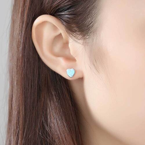 PAG&AMG S925 Tremella Earrings Opal Opal Earrings Heart-shaped Love New Simple Korean Style Women's Ear Accessories