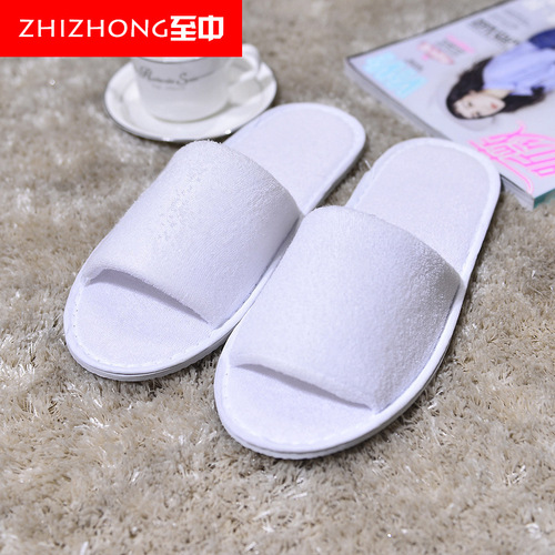 Hotel disposable slippers, terry cloth half-covered open-toe slippers, eva disposable slippers