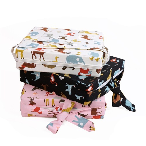 Children's booster seat cushion, new cotton and linen anti-slip design, dining chair cushion, removable cushion for eating, thickening, baby breathable cartoon