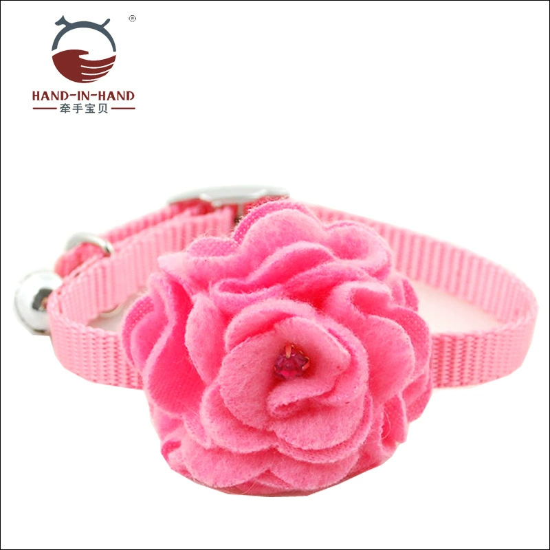 Удерживающий за руку детский питомец кошка собака колокольчик ошейник нейлоновый ошейник 1,0 см замшевая Роза маленький ремешок на шею собаки