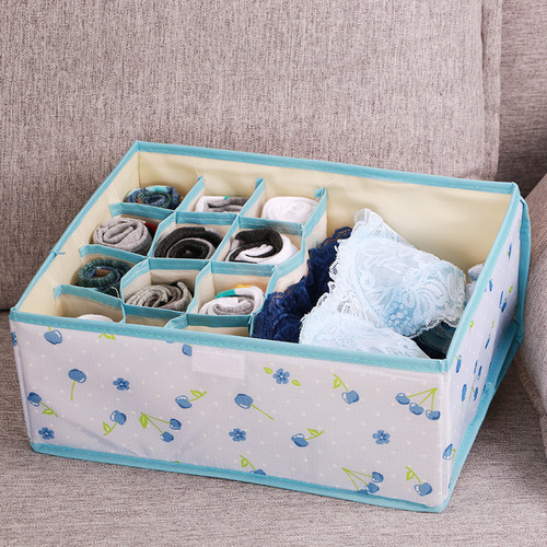 Waterproof foldable underwear and socks storage box, Oxford cloth, compartmented organizer, household fabric, dormitory magic tool