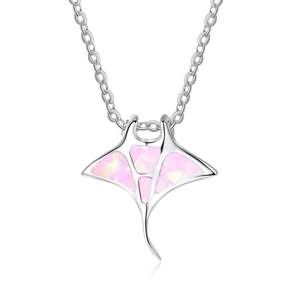 Baosheng electronic wish marine series artificial opal whale necklace personalized creative clavicle chain Baosheng electronic wish marine series artificial opal whale necklace personalized creative clavicle chain