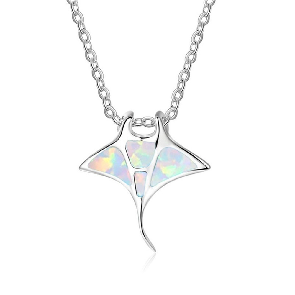 Baosheng electronic wish marine series artificial opal whale necklace personalized creative clavicle chain Baosheng electronic wish marine series artificial opal whale necklace personalized creative clavicle chain