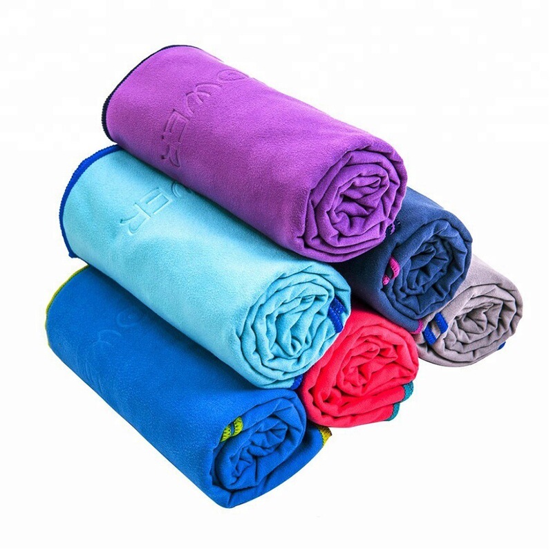 Microfiber double-sided velvet quick-drying sports towel absorbent portable lightweight swimming bath towel foreign trade logo orders