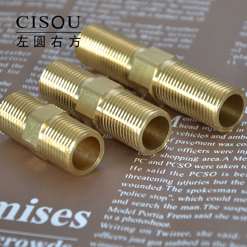 4-Point 6-Point 1-Inch Brass External Thread Direct Connection Short Thread Butt Joint Extended Threaded Water Inlet Pipe Connector Fittings Accessories