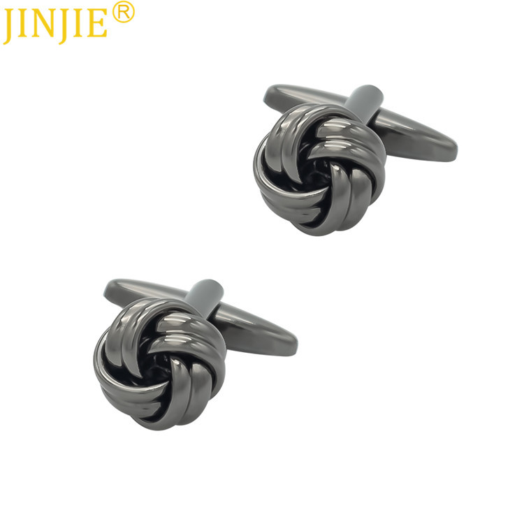 Gun black ball twist cufflinks smooth metal men's cuff French shirt cuff button cufflinks