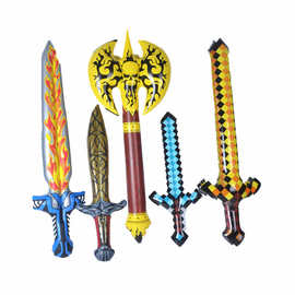 大号充气宝剑充气斧头玩具pvc充气玩具批发充气刀兵器宝石剑
