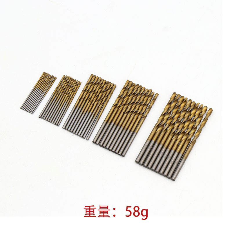 Titanium-plated straight handle twist drill small drill Pearl drilling machine small drill 1-3mm straight drill 50PCs a bag