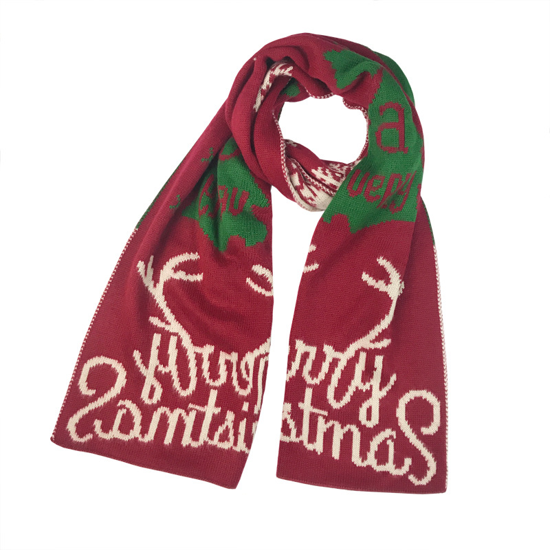 Paire de châles chauds en tricot d'hiver de Noël pour sœurs et étudiantes, écharpe douce, cadeau de Noël_voghion.com