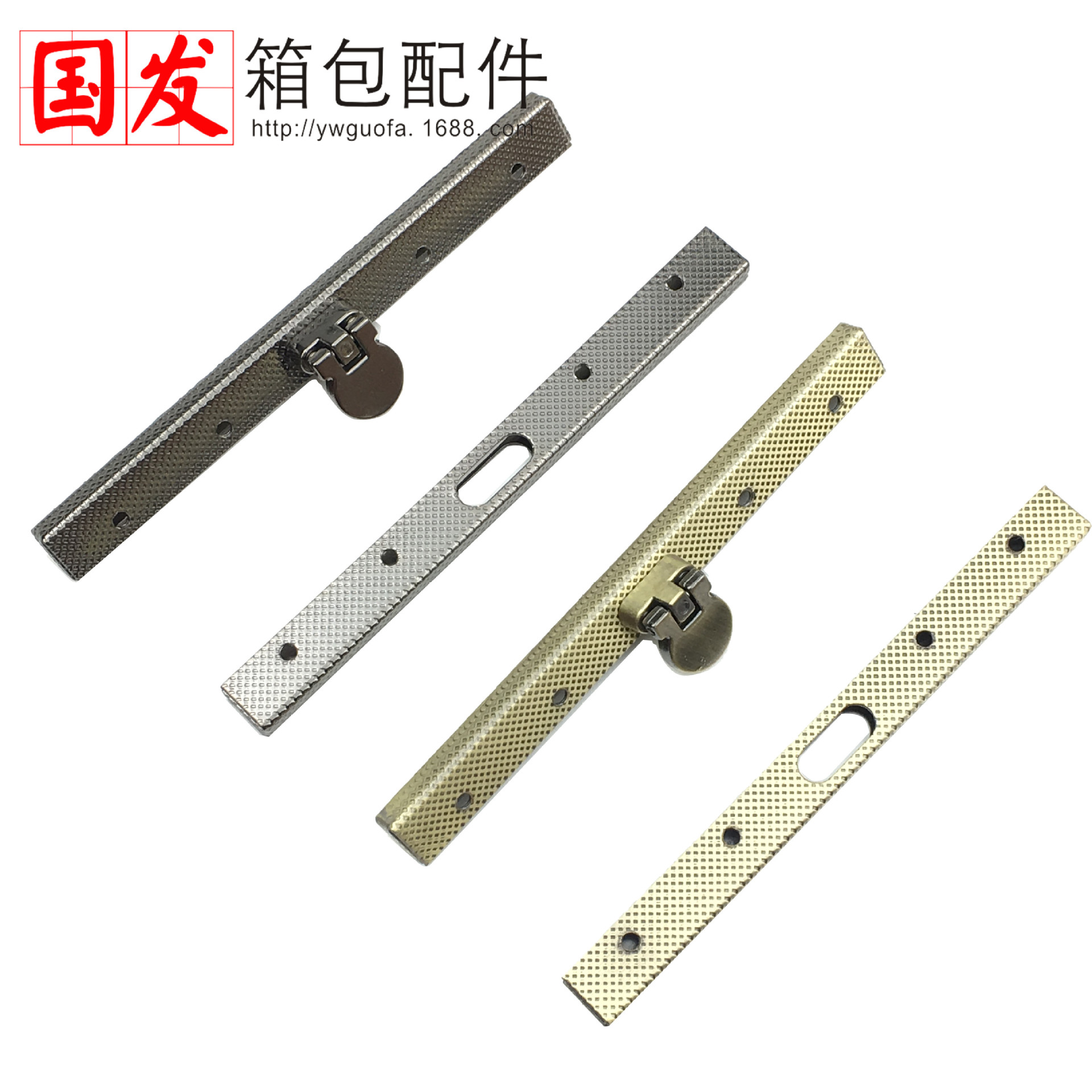 In stock: 11CM borde redondo cabeza recta oro borde borde bolsa hardware accesorios de bisagra bolsa de plata al por mayor