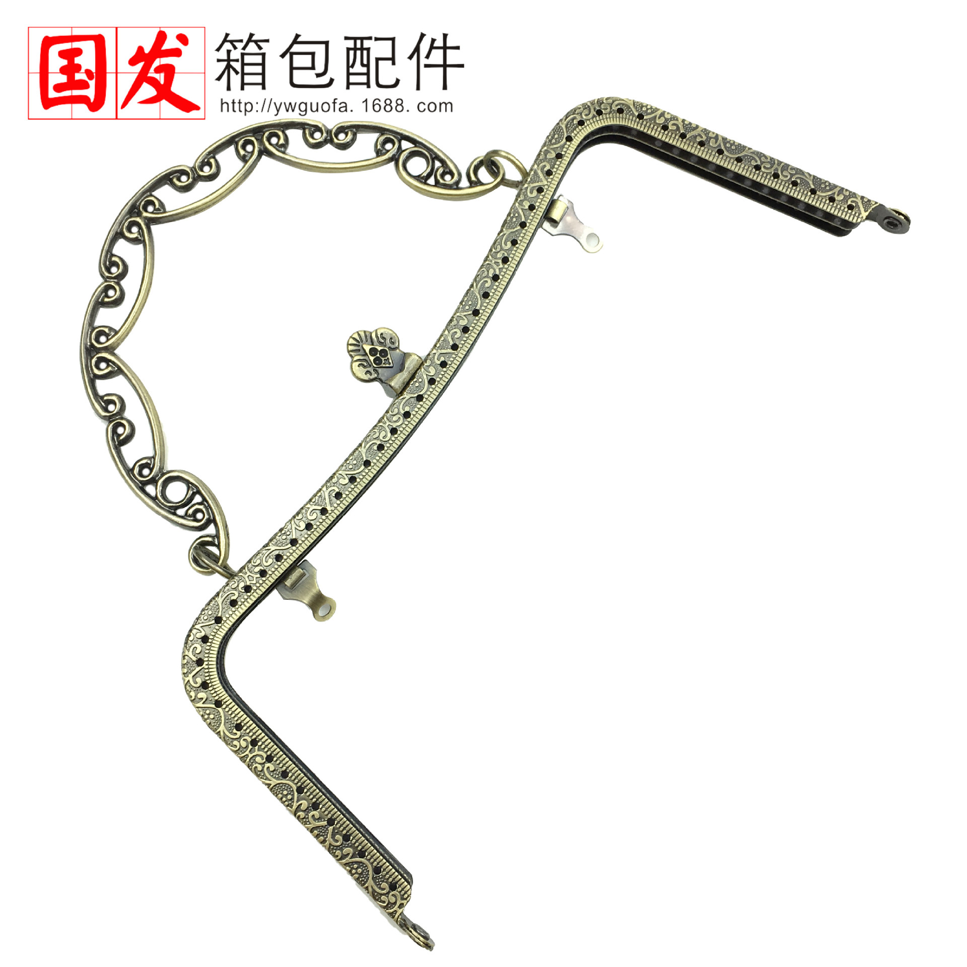 Puede hacer productos (sin stock) 21CM cintura cóncava relieve portátil oro portátil diy accesorios de bolsa de oro