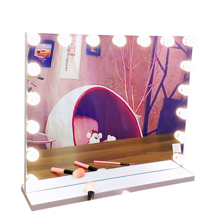 Amazon belleza espejo de escritorio espejo bombilla HD espejo de vanidad transfronterizo Hollywood de tres colores LED espejo de maquillaje Luz