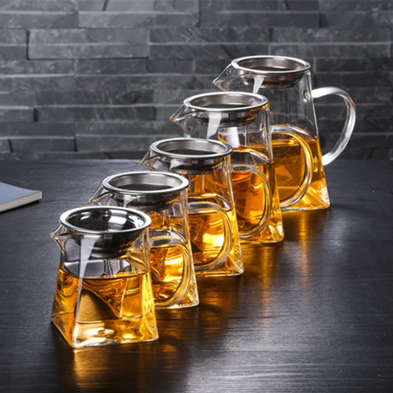 Заводская оптовая продажа стеклянного сервиза cup square cup tea device с утечкой чая чайный набор для кунг-фу