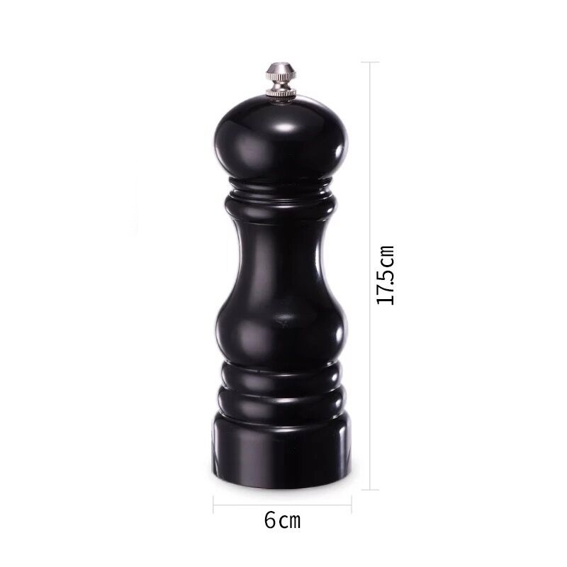 Molino de pimienta manual de 6.5 pulgadas con degradado de color para sal gruesa y condimentos, con núcleo de molienda de cerámica y plástico.