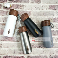 New creative six-flower wood cover sports thermos cup student 304 stainless steel car outdoor art cup 8010
