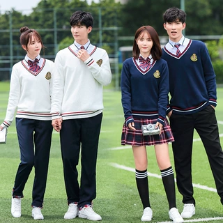 秋冬韩版学院风校服套装小学初中高中学生班服运动会表演服装
