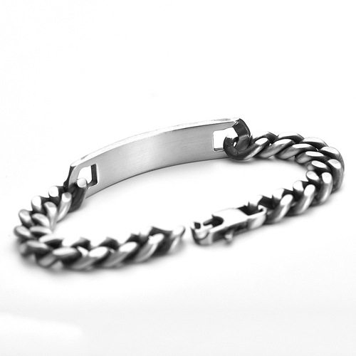 Hot-selling fashion accessories for foreign trade. Stainless steel retro bangle with cool and trendy style. Men's and women's couple jewelry 