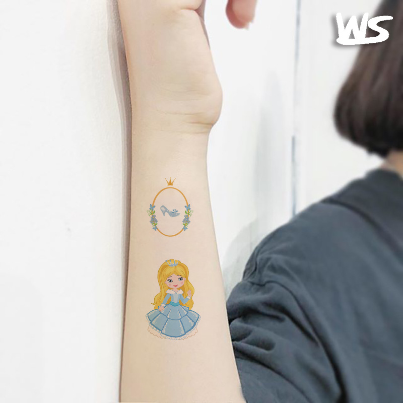 Tatuajes Temporales Infantiles de Princesa y Castillo Impermeable de Papel de Transferencia de Agua image 5