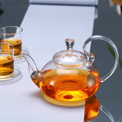 High temperature resistant glass teapot thickened filtered tea making teapot household heatable fruit flower teapot tea set