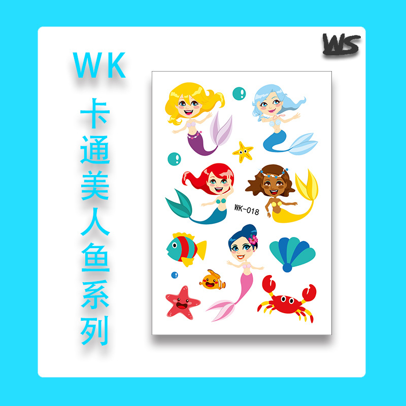 Tatuajes Temporales Infantiles de Unicornio y Sirena Papel de Transferencia de Agua Multicolor para Niños