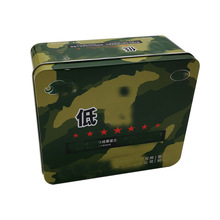 小批量迷彩马口铁盒厂家批发中号长方形铁盒四色印刷固体饮料包装