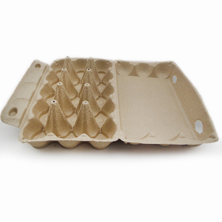 Orden de fábrica 15 cajas de huevos a prueba de humedad respetuoso del medio ambiente pulpa degradable moldeada bandeja de papel caja de embalaje bandeja de huevo del suelo