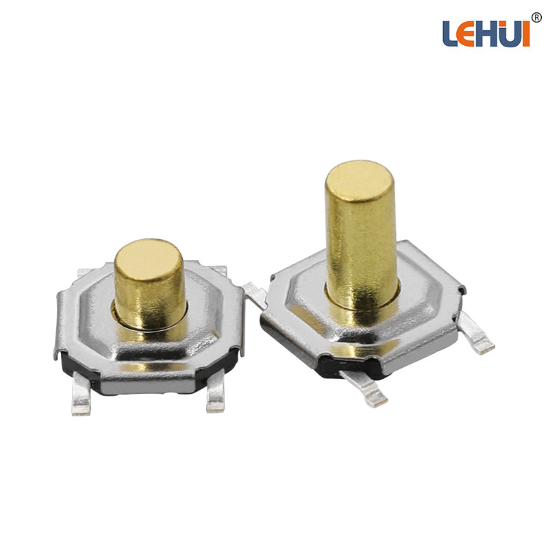 【乐辉】超薄贴片 5.2*5.2铜头轻触开关 防尘4*4*1.7H按键开关