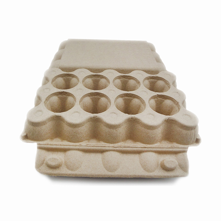 Orden de fábrica 15 cajas de huevos a prueba de humedad respetuoso del medio ambiente pulpa degradable moldeada bandeja de papel caja de embalaje bandeja de huevo del suelo