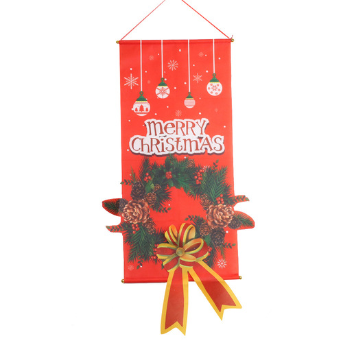 New Christmas decorations Christmas tree old man elf hanging flag hanging cloth wall scenery wall cloth Christmas pendant flag