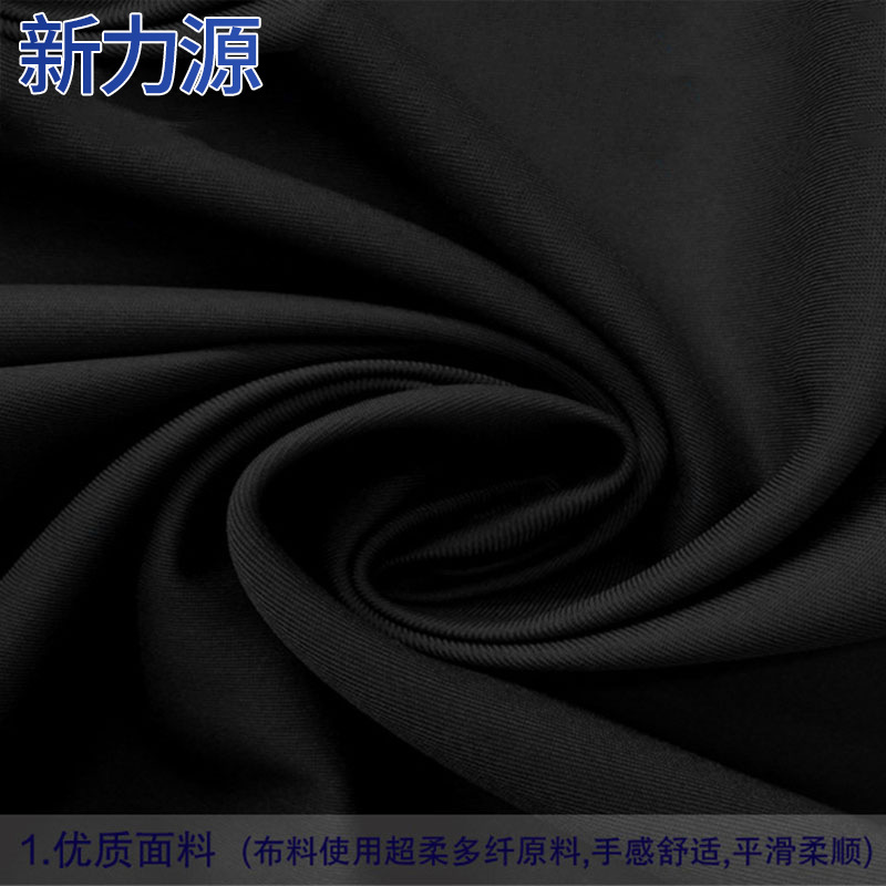 现货供应全涤梭织帆布面料 柔美呢化纤斜纹黑制服工装箱包布