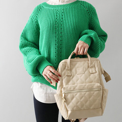 Leather PU checkered style women's bag student backpack school bag double shoulder bag Japan Rakuten bag Amazon gold foil printed bag