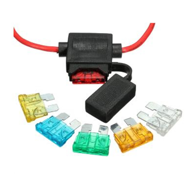 汽车小号保险盒配插片车用保险管 1平方带线保险盒  保险丝座插片