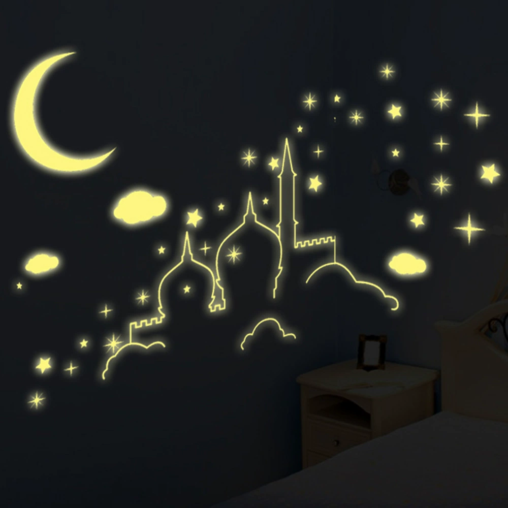 Производитель светящиеся наклейки желтая и Зеленая Комната Декоративные наклейки могут быть добавлены с цветной печатью может быть партия