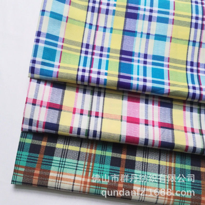平纹磨毛桃皮绒印花布 涤纶格子布 玩具服装鞋材帽子箱包印花面料
