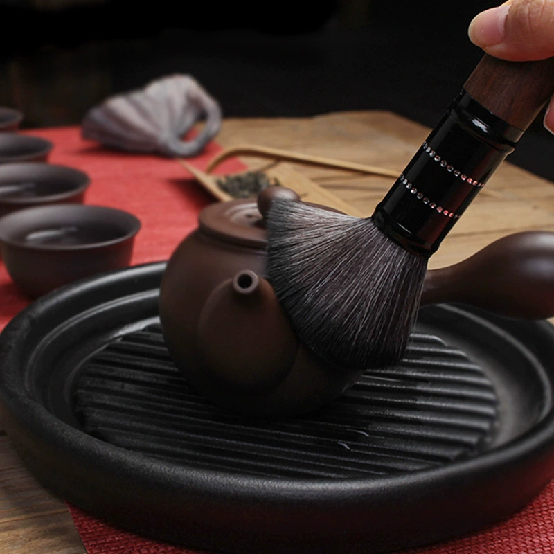 淘瓷八 Ebony Pot Pen Tea Sweeping Pen Tea Brushing Tea Needle Solid Wood Six Gentlemen Household Tea Ceremony Accessories Handmade