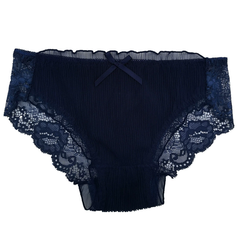 Кружевные трусы низкой талии (COTTON SWEETRN), кружевное елочное, 90% полиамид 10% эластан, M–L