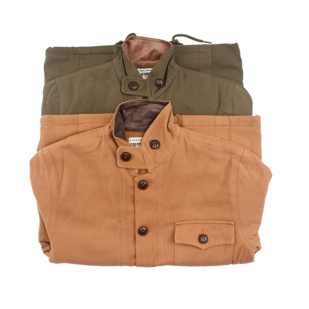 Otoño e Invierno de los hombres nuevos collar de soporte forro polar chaqueta gruesa multi-Bolsillo PANA parche gruesa chaqueta acolchada de los hombres