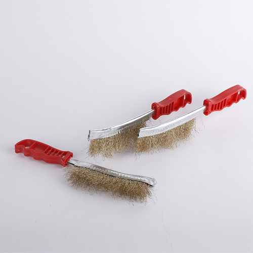 Wire brush Copper-plated wire brush manufacturer rust removal, polishing and cleaning plastic handle wire brush