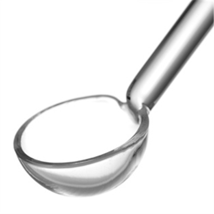 Cuchara de café transparente de vidrio mango largo cuchara de mezcla de vidrio sopa doméstica cuchara de té condimento tarro cuchara de leche en polvo cuchara de azúcar vajilla