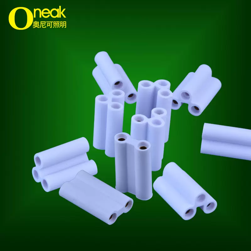 T5T8led日光灯配件支架灯头中接头 堵头两孔三孔连接器灯管连接头