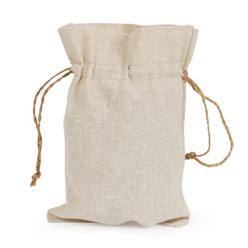 深圳厂家加工生产亚麻布包装礼品袋亚麻布束口袋细麻布车缝麻布袋