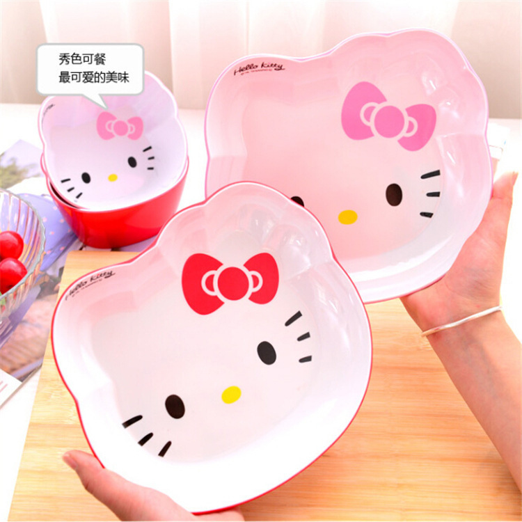 KT cat children's tableware exquisite creative KT melamine bowl cute cartoon Kitty Melamine Plate