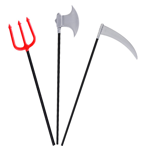 Halloween Red Cross Death Sickle Ax Plastic Weapon Decoration Prop Demon Adult Children Large Ghost Festival Toy