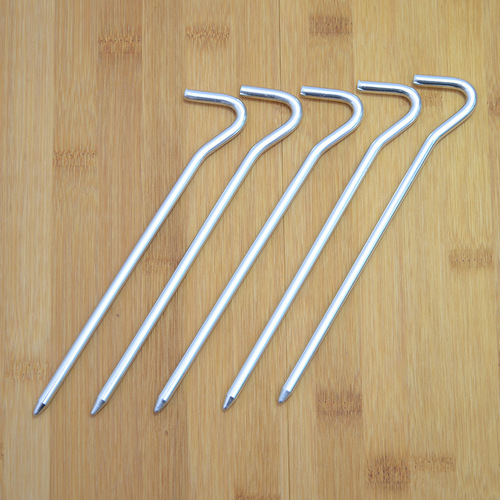 Outdoor tent aluminum alloy ground nails, ultra-light portable windproof nails, canopy drawstring fixed nails, type 7 question mark ground nails