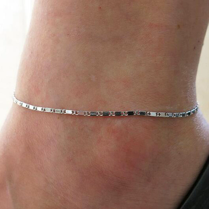 Ankle Bracelet, Boho Beach Chain (Gold/Silver), Simple Elegant Summer Design