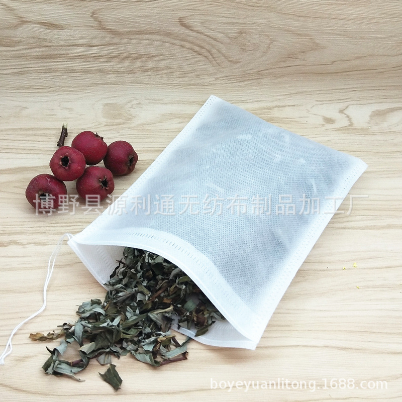 批发12*16一次性煎药袋无纺布中药袋抽线泡茶包袋调料煲汤过滤袋