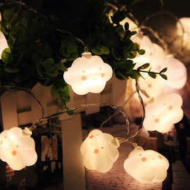 跨境直供 LED灯串笑脸 电池盒彩色灯串新年节日装饰房间装饰布置