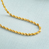 Brass golden necklace with pigtail, pendant, chain, 24 carat